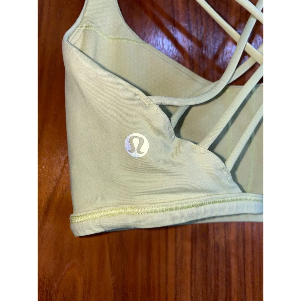 Lululemon Free To Be Wild Sports Bra Size 6 Lime Green‎ Strappy Back Luxtreme